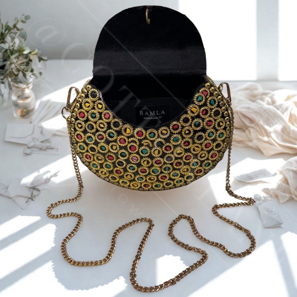 Ramla Atom Hand-Crafted Bag in Gold - Picture 2 of 5